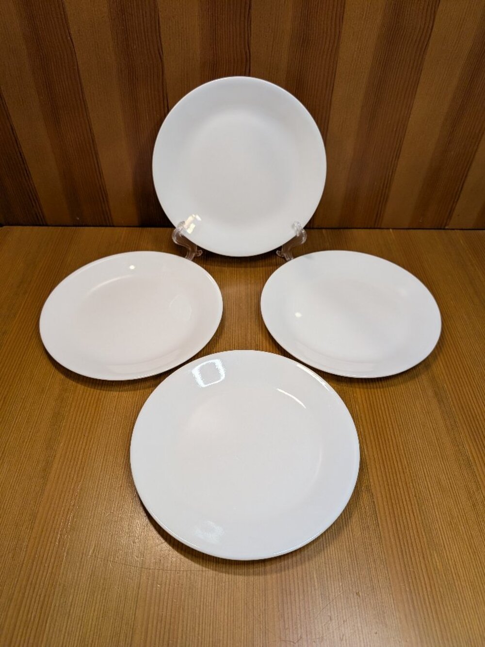 Set of 4 Corelle WINTER FROST WHITE Luncheon Plates 8 1/2" Plate Lot 8.5 in VGUC